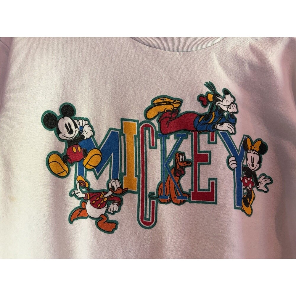 Vintage Disney Mickey Mouse Sweatshirt Size Small 90s White Mickey & Co Friends - Picture 2 of 8